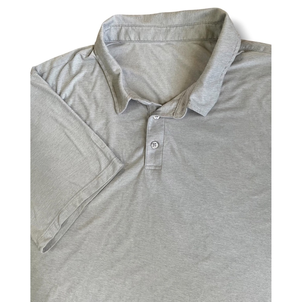 Vuori Mens Performance Short Sleeve Polo Shirt Gray Heathered Stretch 3XL